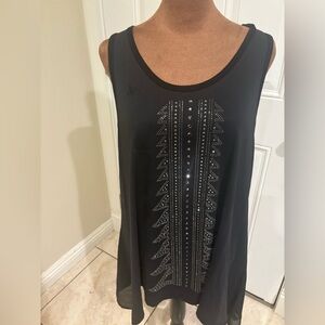 Vocal Black Tee with Silver Embellishments